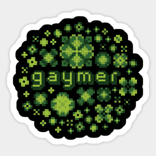 Flowery Gaymer [retro green] Sticker